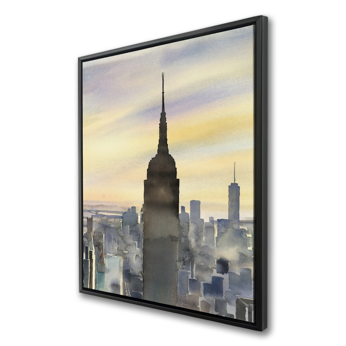 C1FC3648WFD3Z0 36 x 48 in. Sunset Over   York City - Bridge Office Framed Canvas Art
