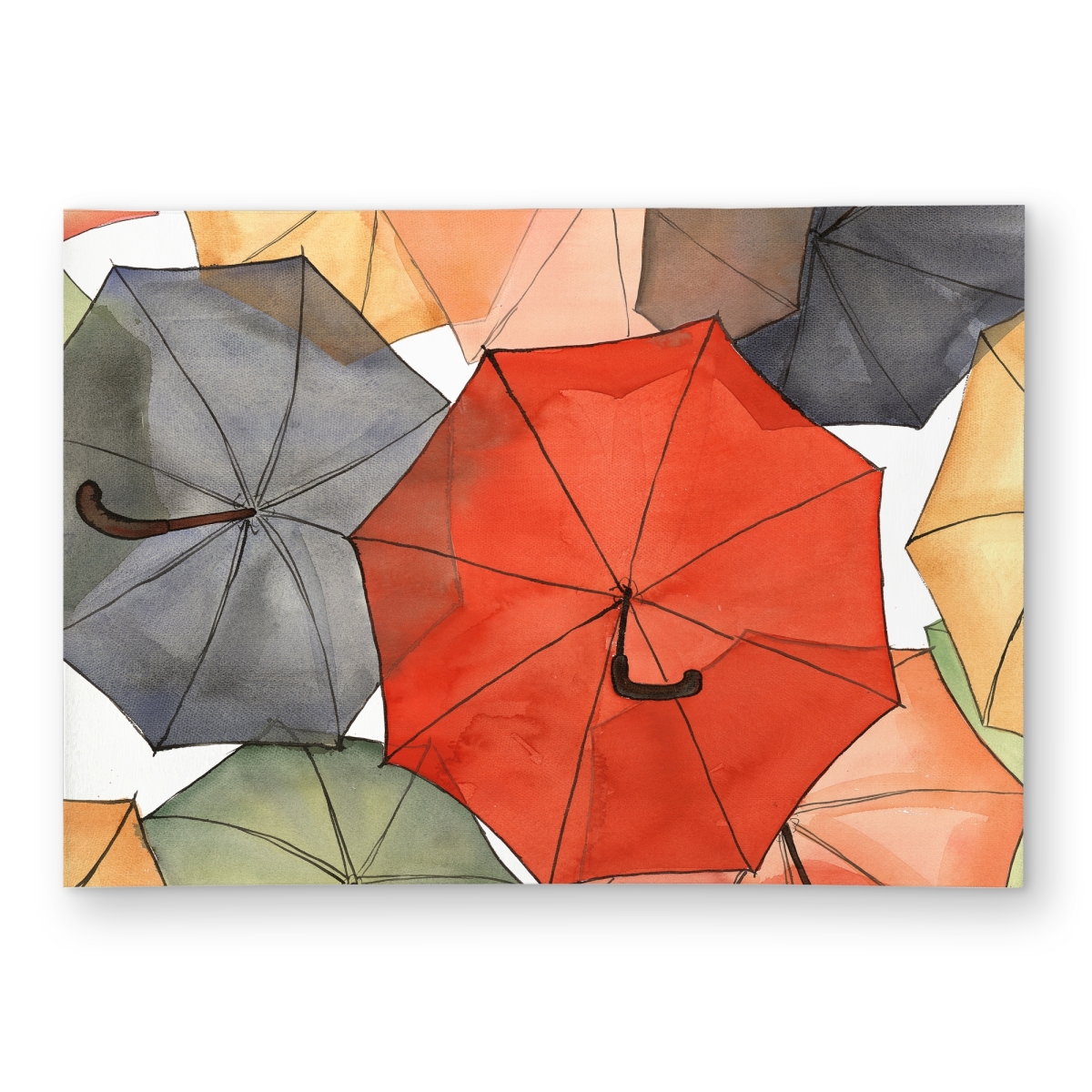C1ROAR57D83197 5 x 7 ft. The Umbrellas of Petit Champlain - Red Outdoor Area Rug - Rectangle