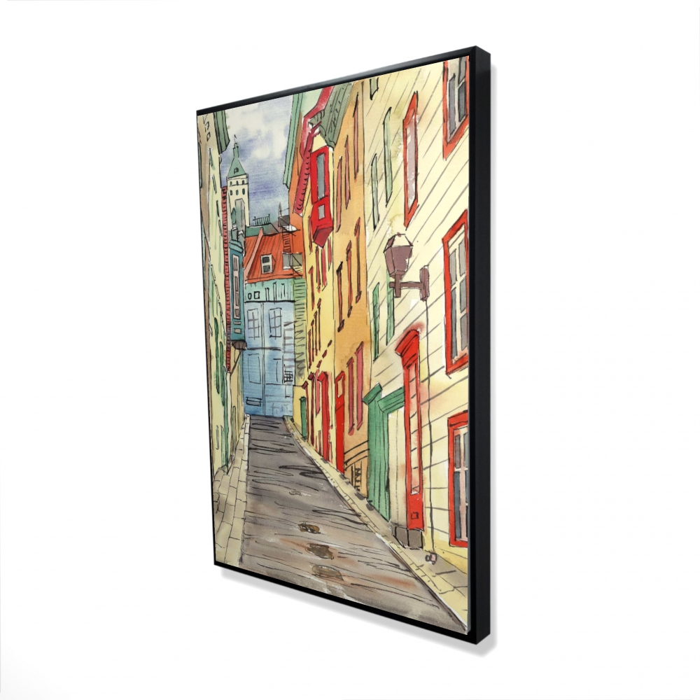 2081-3624-PL2 24 x 36 in. Lane in Le Petit Champlain - Scenic Framed Canvas Art