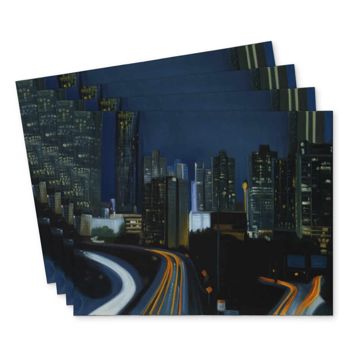 Picture of Begin Home Decor C4PP14180QPWXL 14 x 18 in. Atlanta At Night Polyester Placemat - Home Decor Accent - Set of 4