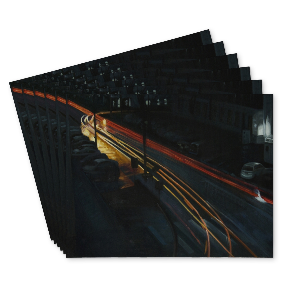 Picture of Begin Home Decor C6PP1418BWWW7V 14 x 18 in. Downtown Polyester Placemat - Stylish Home Decor Accent - Set of 6