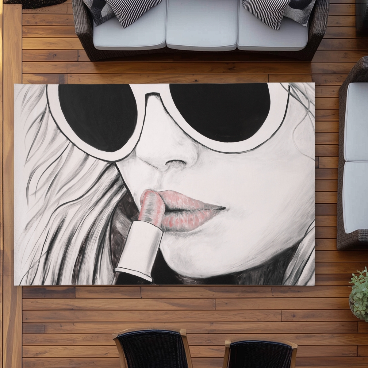 C1ROAR57MEFGIA 5 x 7 ft. Incognito Figurative Outdoor Area Rug - Stylish Home Decor - Rectangle