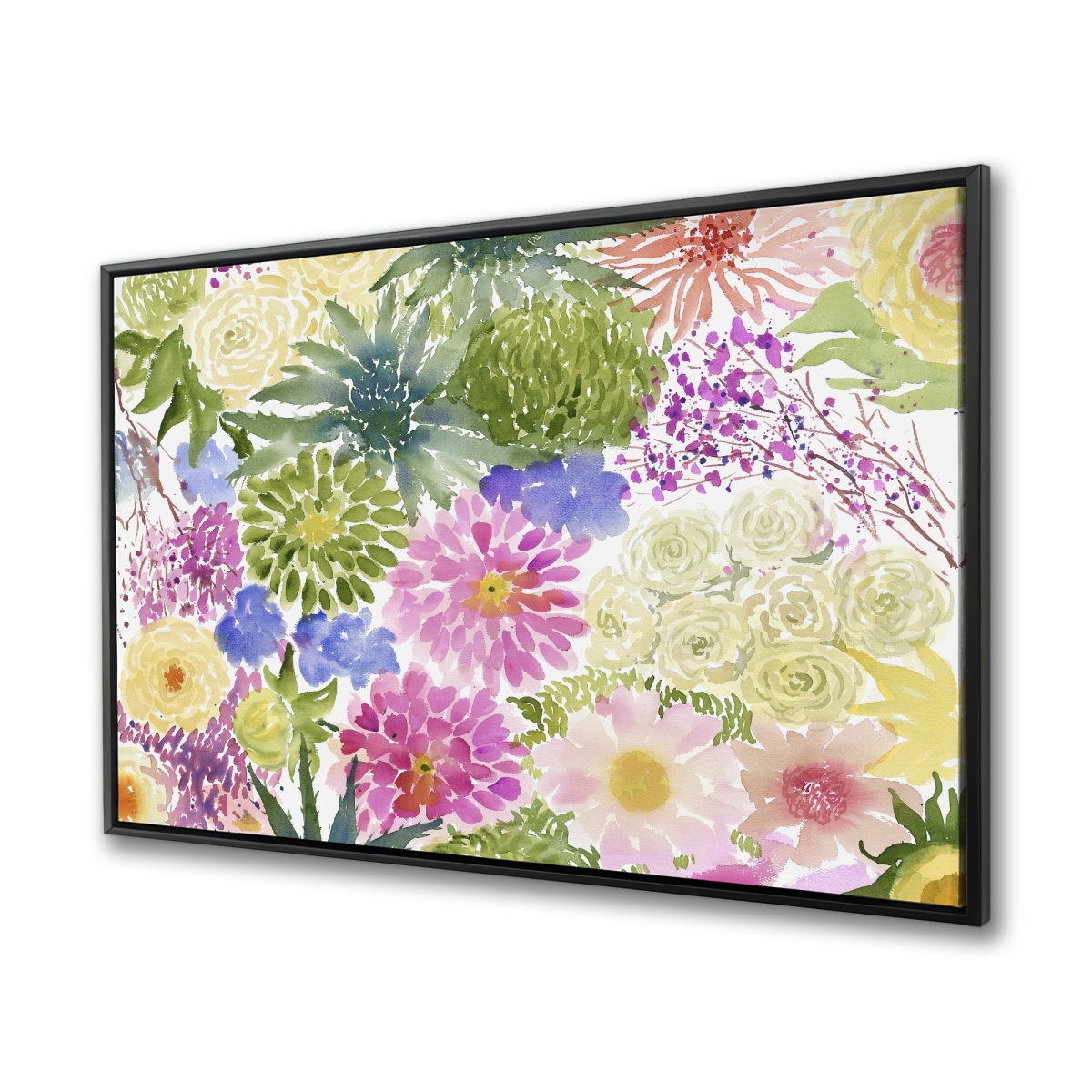 C1FC364866NSDT 36 x 48 in. Bundle of Exotic Flowers - Botanical Framed Canvas Decor