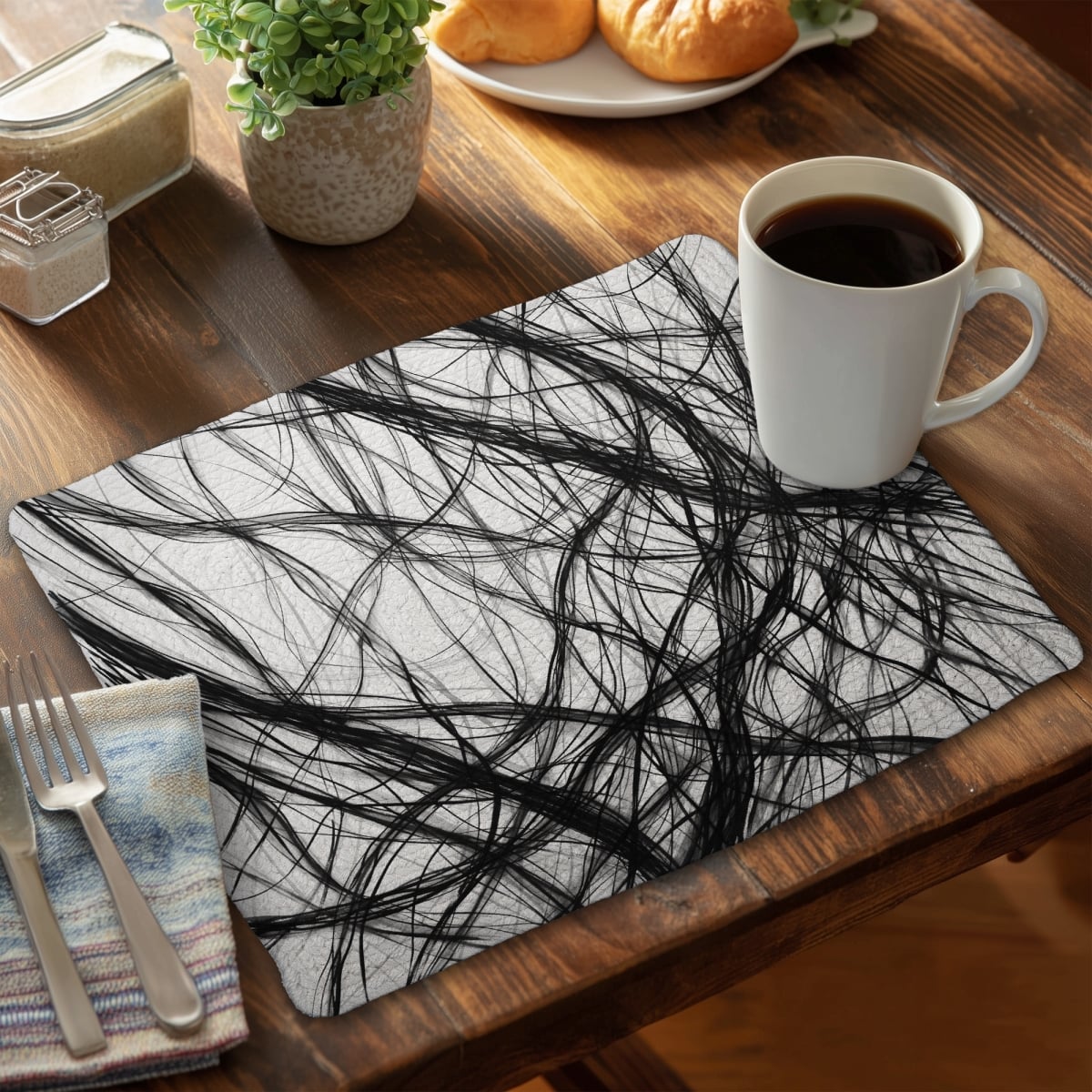 Picture of Begin Home Decor C6BP1418MG29SG 14 x 18 in. Connection Braided Polyester Placemat for Home Decor - Stylish - Set of 6