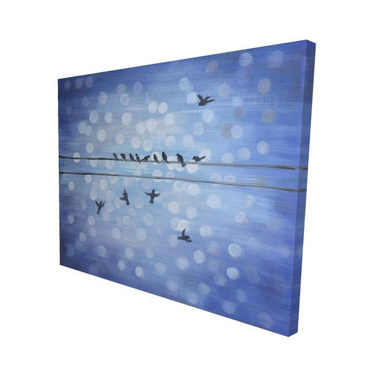 16 x 20 in. Birds on A Wire with A Clear Blue Sky-Print on Canvas