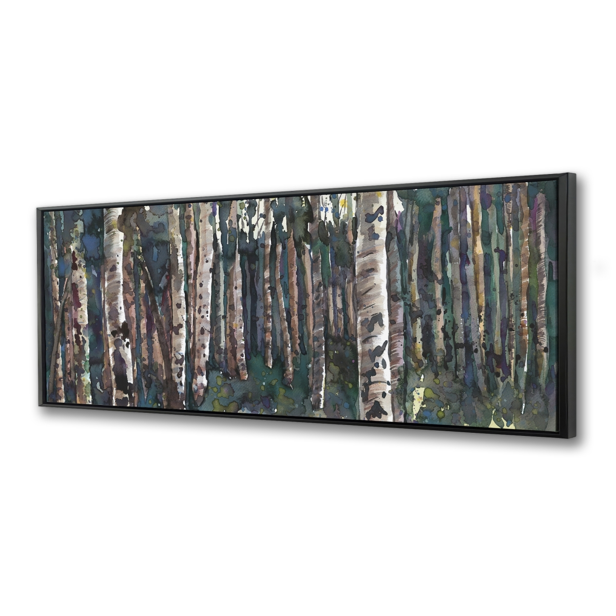 C1FC20600RRD8T 20 x 60 in. Birches - Green Leaves Framed Canvas for Home Decor