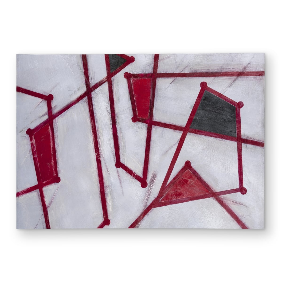 C1ROAR57ZNF44D 5 x 7 ft. Red Outlines Shapes - Contemporary Outdoor Area Rug for Home Decor - Rectangle