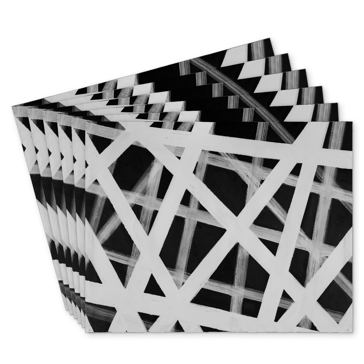 Picture of Begin Home Decor C6PP1418KXL8QE 14 x 18 in. Geometric Stripes Polyester Placemat for Stylish Home Decor - Set of 6