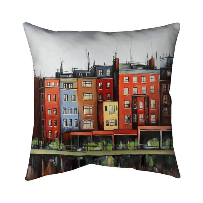 20 x 20 in. Boston Fall Colors Buildings-Double Sided Print Indoor Pillow