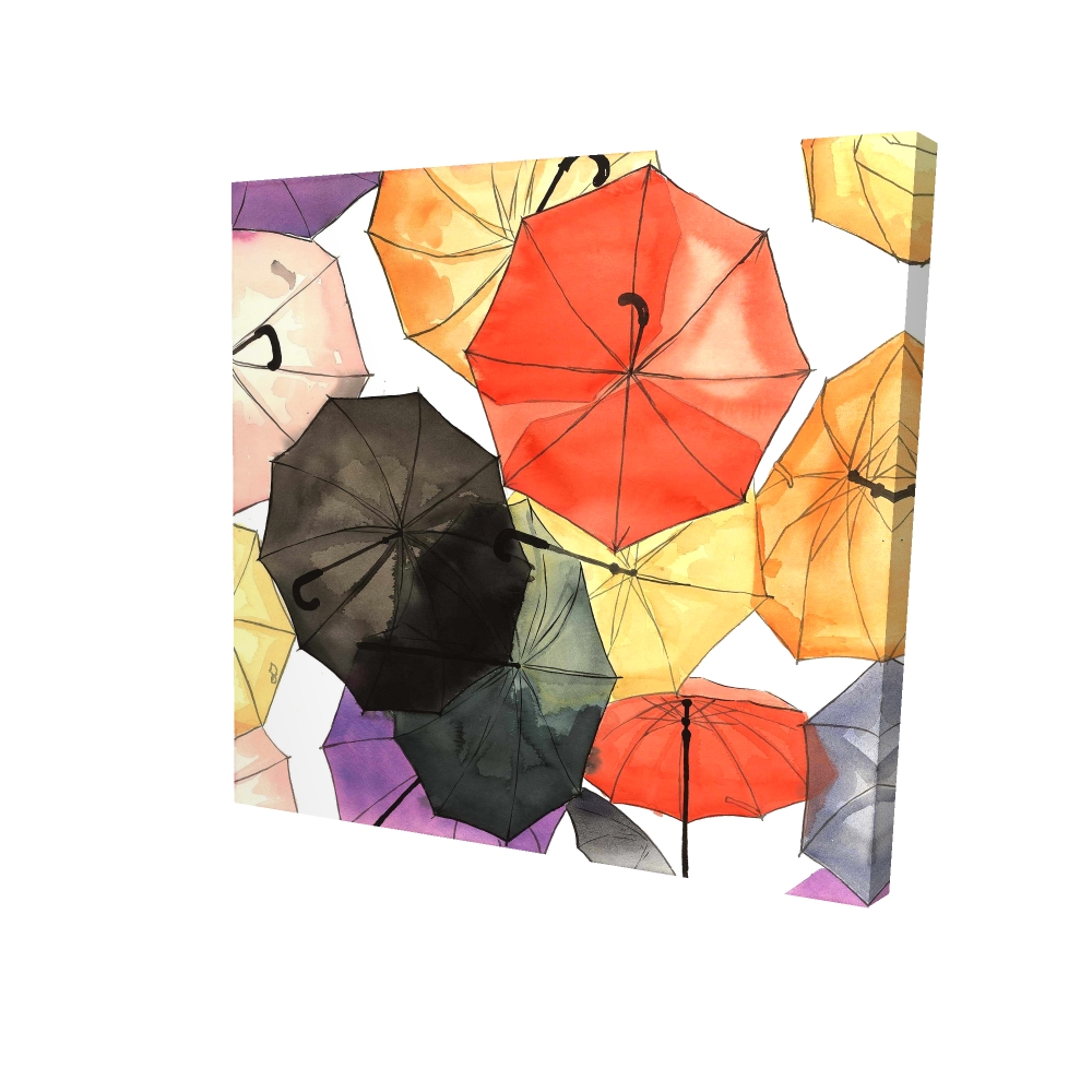 2080-3636-MI108 36 x 36 in. Suspended Umbrellas Canvas - Unique Home Decor Artwork