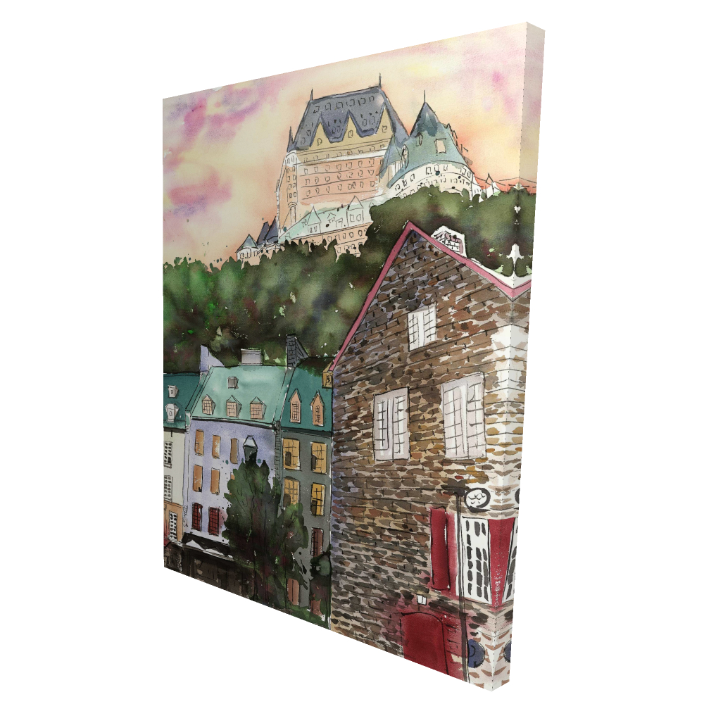 2080-4836-PL1 36 x 48 in. Chateau Frontenac Canvas - Petit Champlain Home Decor Art