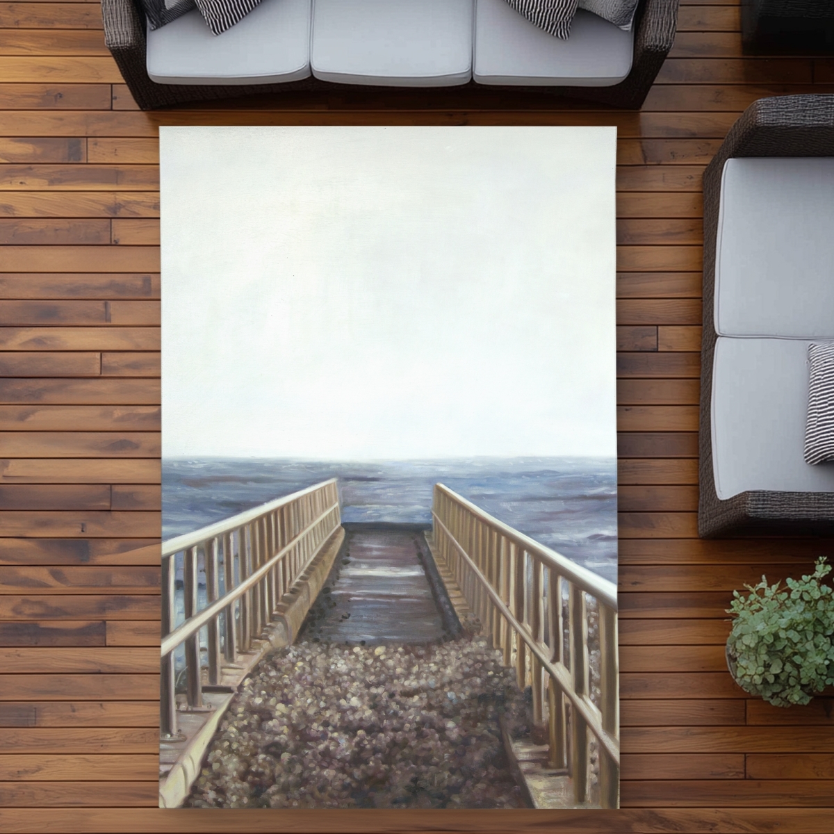 C1ROAR57FBESTT 5 x 7 ft. Relaxing Beach Sea Bedroom Outdoor Area Rug - Home Decor - Rectangle