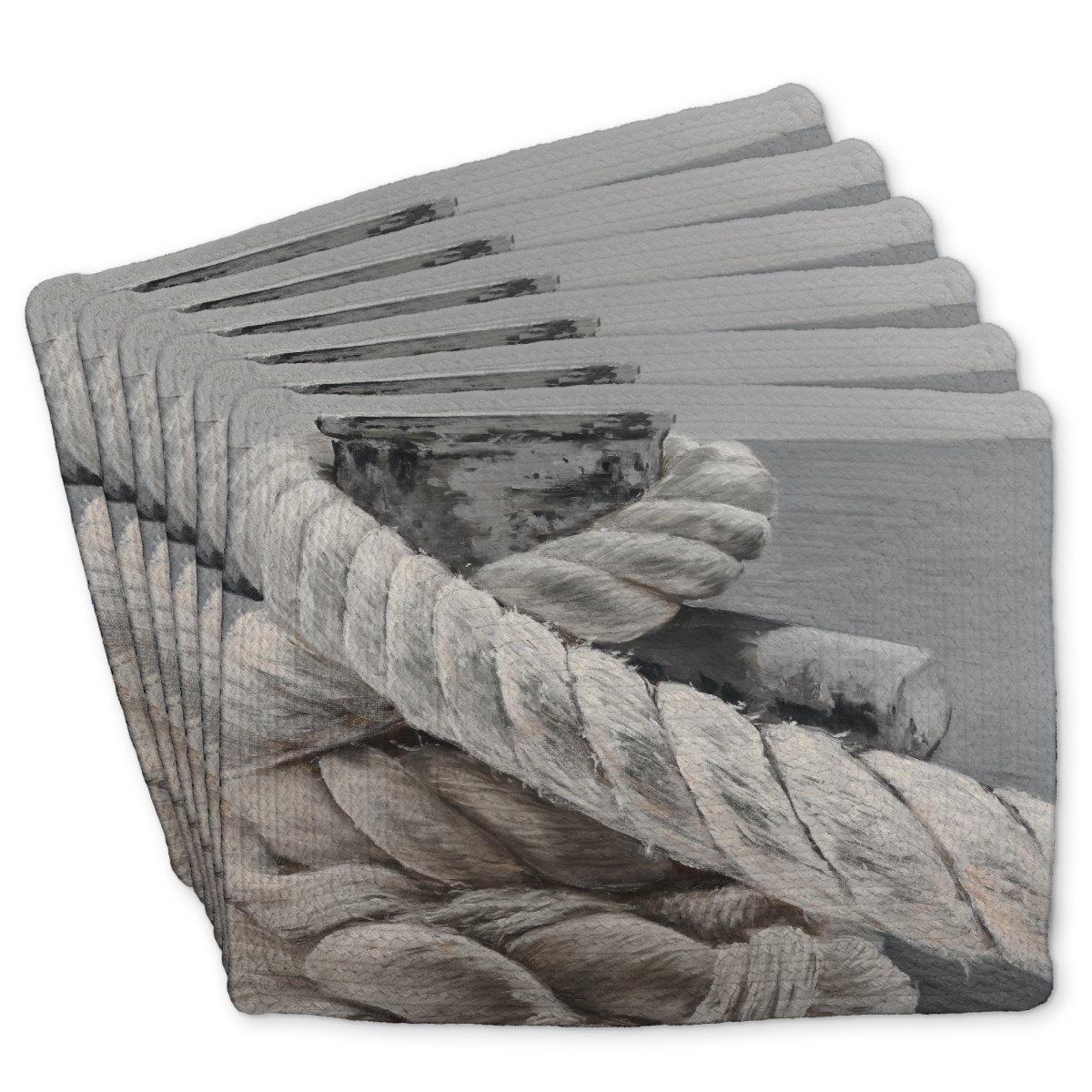 Picture of Begin Home Decor C6BP1418O0MQRC 14 x 18 in. Twisted Boat Rope - Braided Polyester Placemat for Home Decor - Set of 6