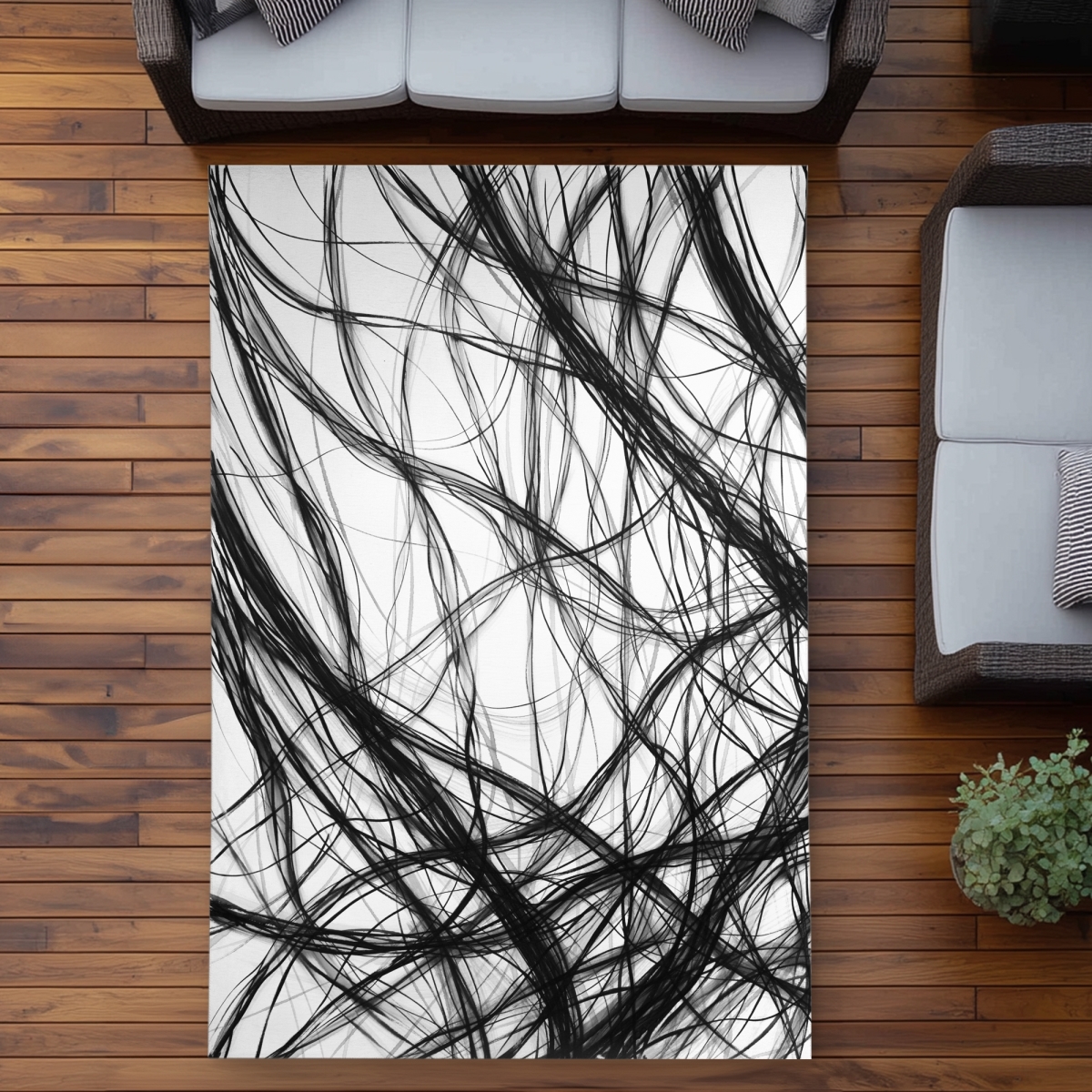 C1ROAR57I478YB 5 x 7 ft. Connection Abstract Shapes Outdoor Area Rug - Home Decor - Rectangle
