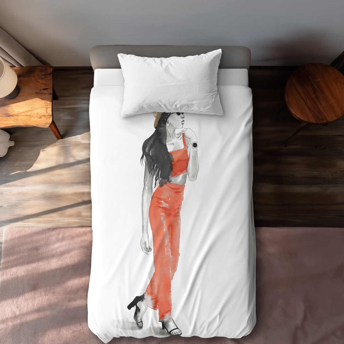 C1DCTXLWVJXP39 Twin Extra Long Strike the Pose Figurative Illustrative Duvet Cover - Home Decor