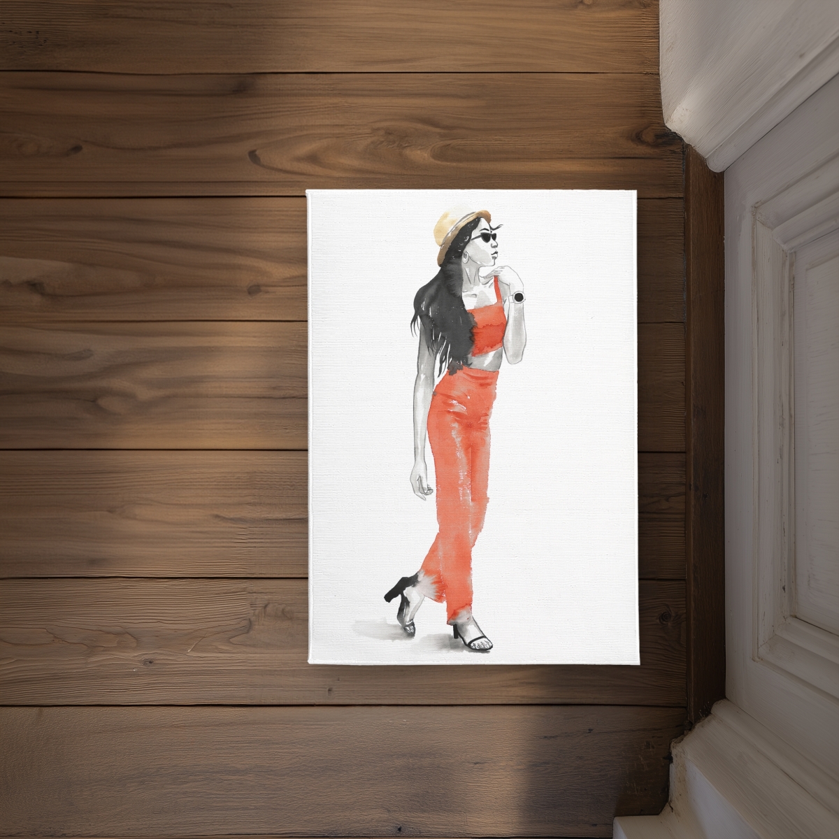 CODM17246ODK39 17 x 24 in. Strike the Pose Figurative Red Door Mat - Indoor & Outdoor Decor