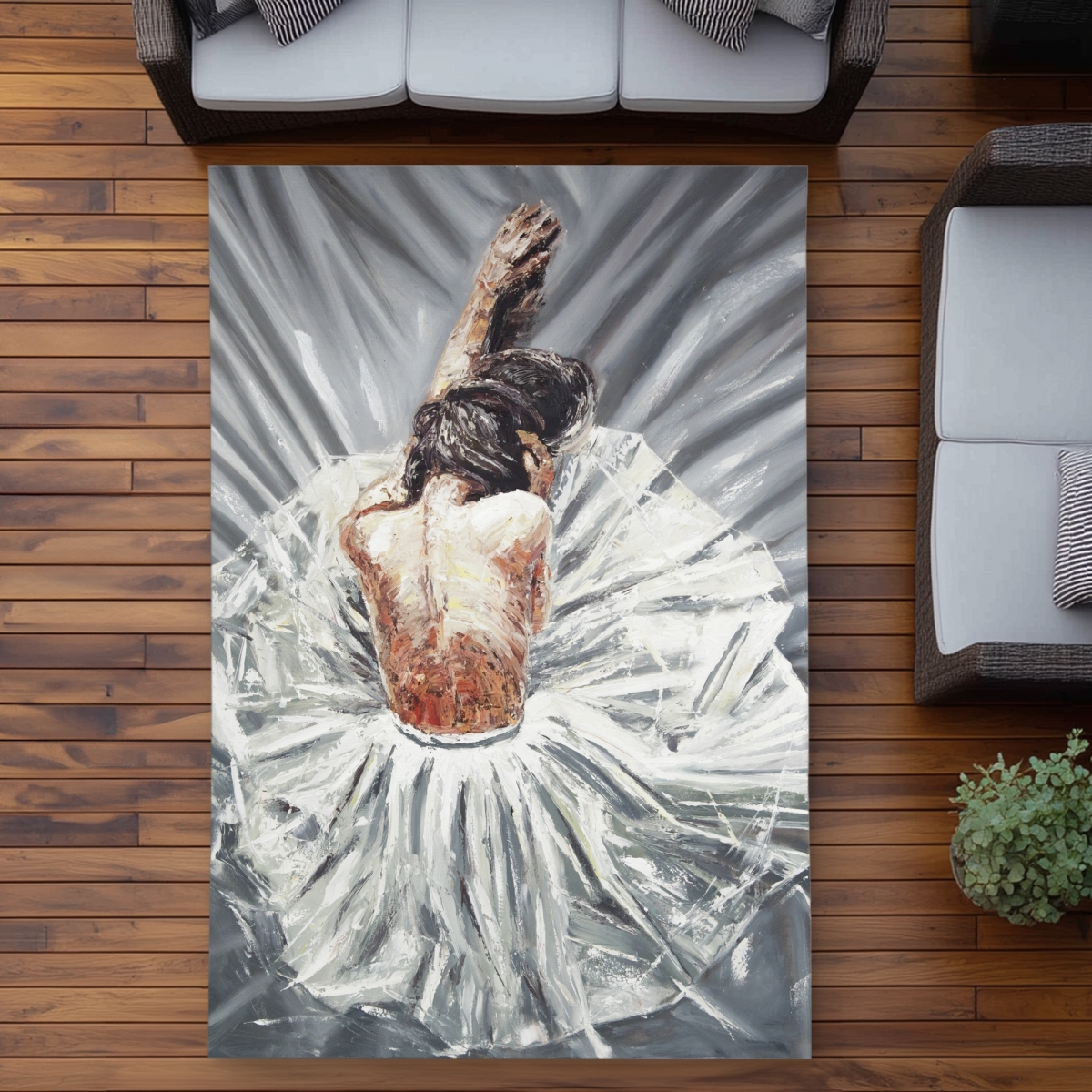 C1ROAR57STOX3N 5 x 7 ft. Ballerina Gray Outdoor Area Rug - Sports & Games Home Decor - Rectangle