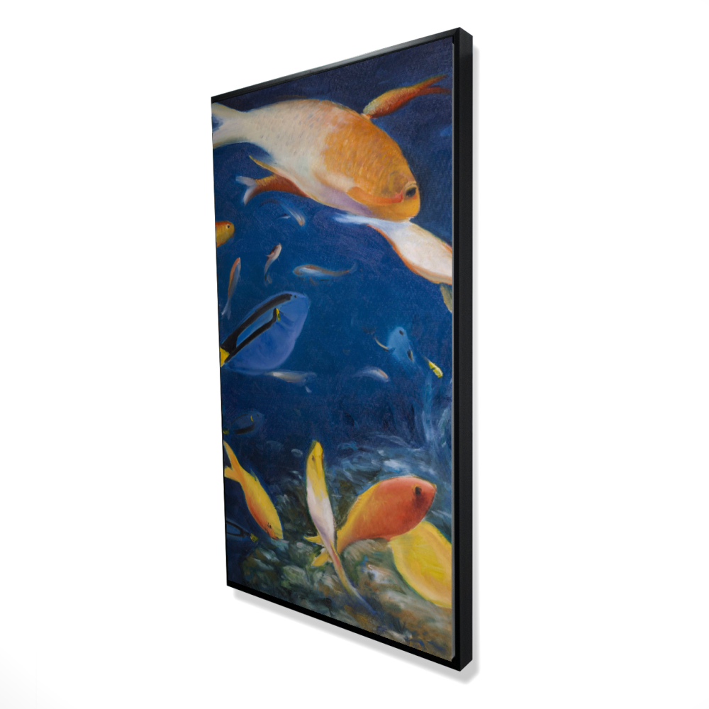 2081-4824-AN169 24 x 48 in. Colorful Fish Under the Sea - Framed Canvas Home Decor