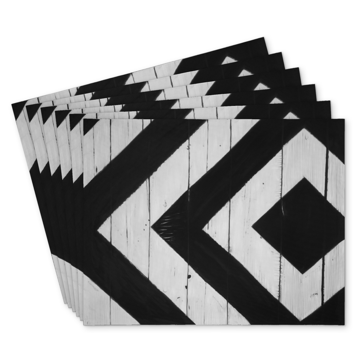Picture of Begin Home Decor C6PP14182GPHKB 14 x 18 in. Rhombus on Wood - Polyester Placemat for Home Decor - Set of 6
