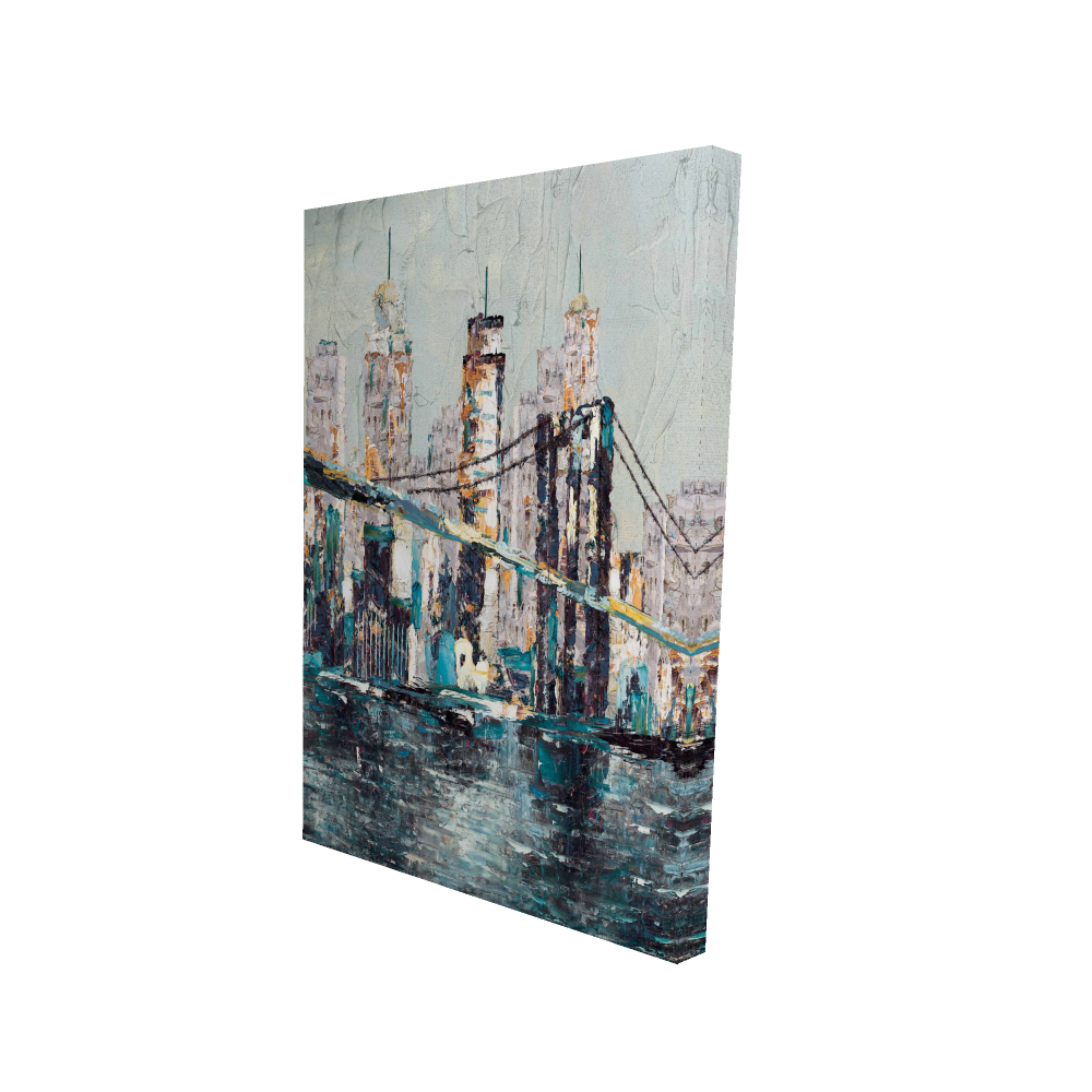 2080-3624-CI50 24 x 36 in. Abstract & Texturized Bridge - Building Architecture Canvas