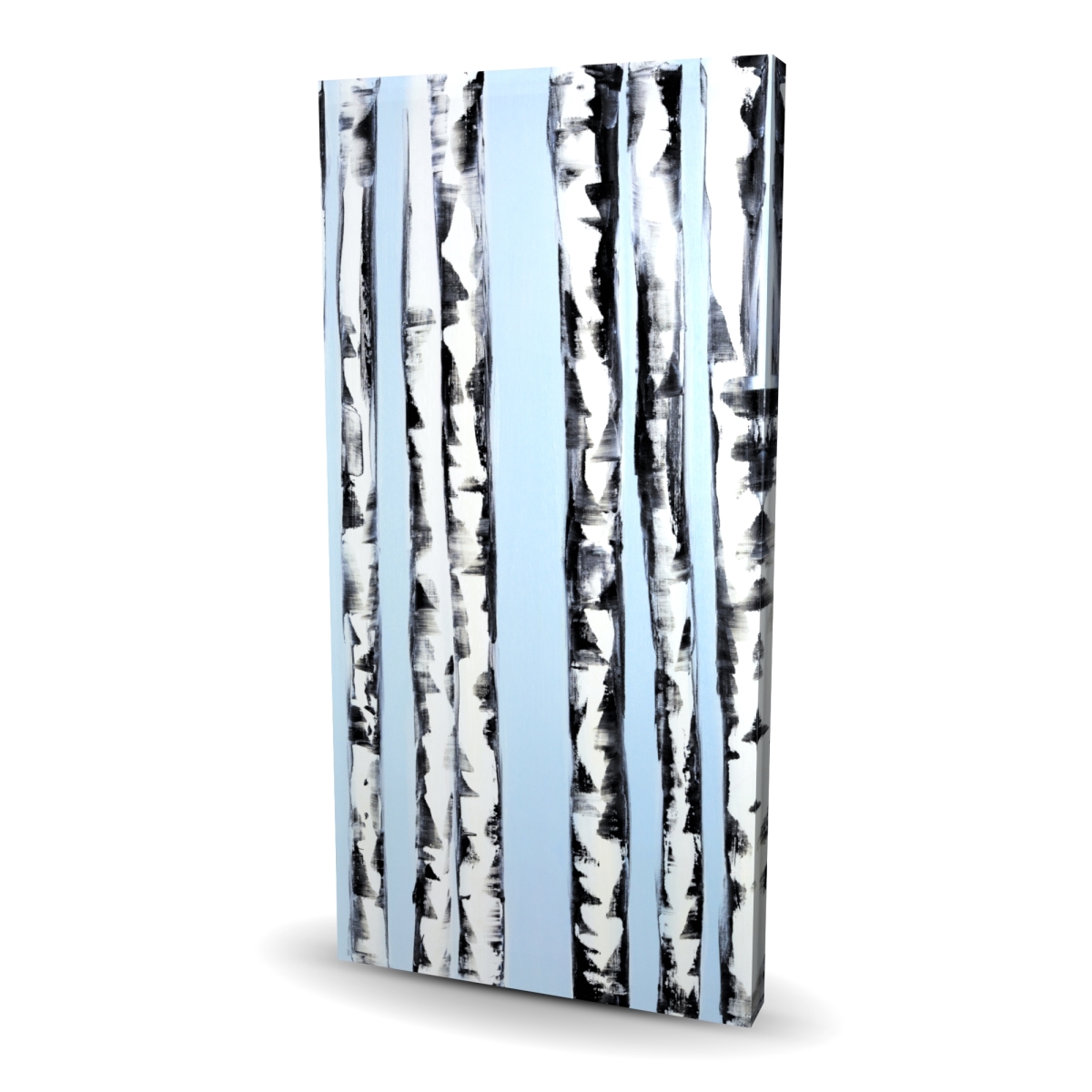 C1RC2448SEUR1F 24 x 48 in. Birches on a Blue Background - Trees Blue Canvas Decor
