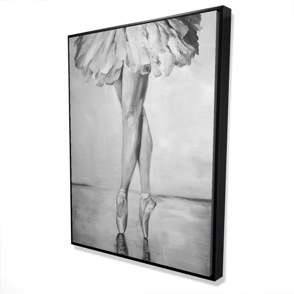 2081-4836-SP24 36 x 48 in. Ballet Classic Steps - Black & White Framed Canvas Art