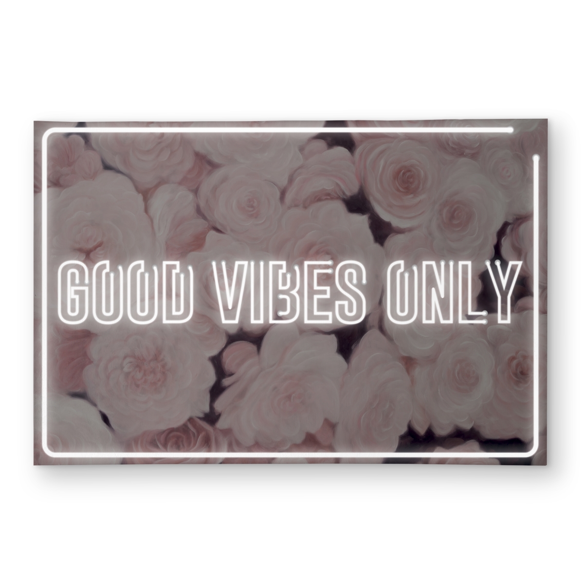 C1ROAR46W2KT8J 4 x 6 ft. Good Vibes Only - Modern White Outdoor Area Rug for Home Decor - Rectangle
