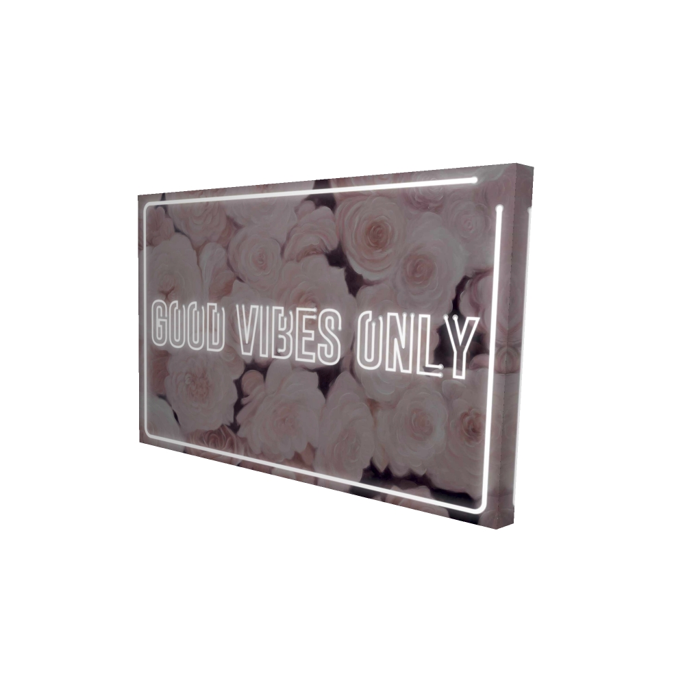 2080-2436-QU26 24 x 36 in. Good Vibes Only - Roses Canvas - Motivational Home Decor