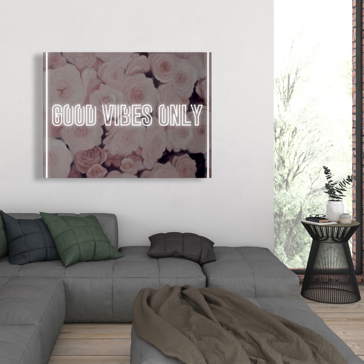C1RC36482XCXCA 36 x 48 in. Good Vibes Only - Retro Motivational Canvas for Home Decor