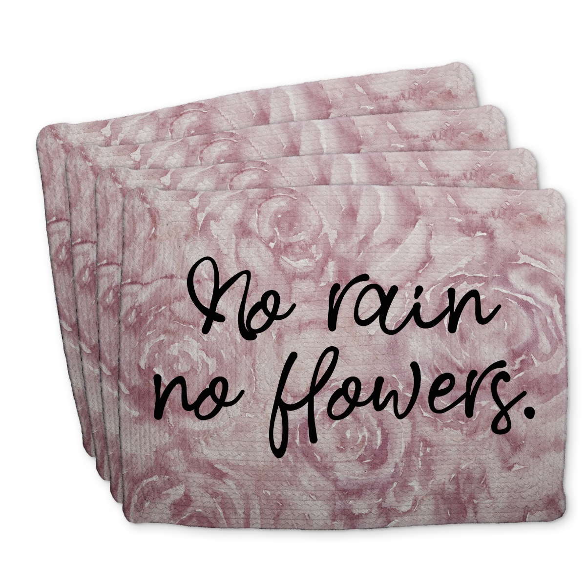 Picture of Begin Home Decor C4BP141830TJWT 14 x 18 in. No Rain No Flowers Braided Polyester Placemat - Home Decor - Set of 4