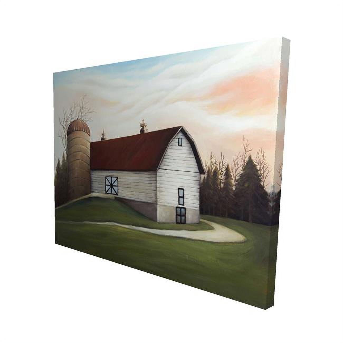 16 x 20 in. White Barn-Print on Canvas