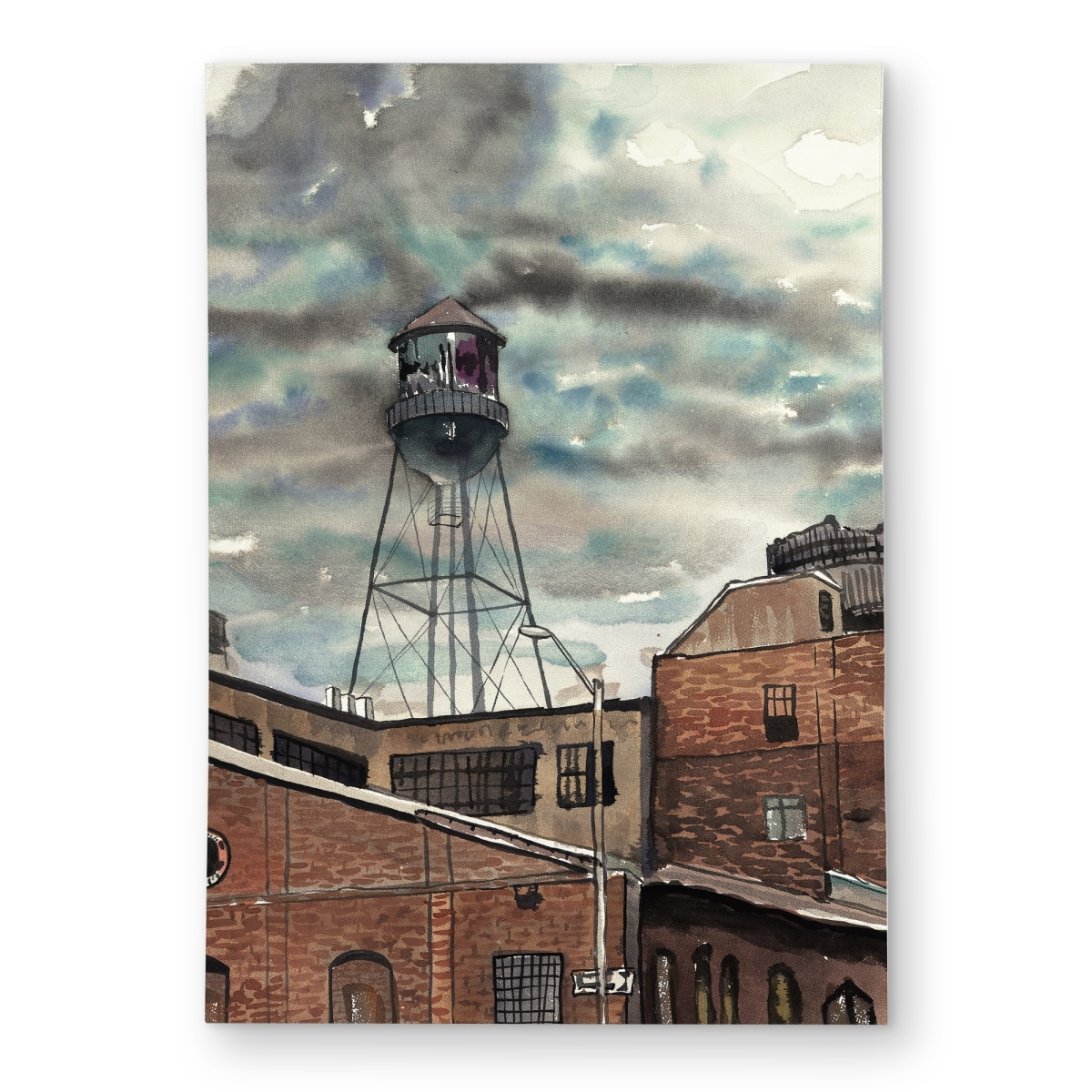C1ROAR57VWV6NY 5 x 7 ft. Water Tower in Williamsburg - Outdoor Area Rug for Home Decor - Rectangle