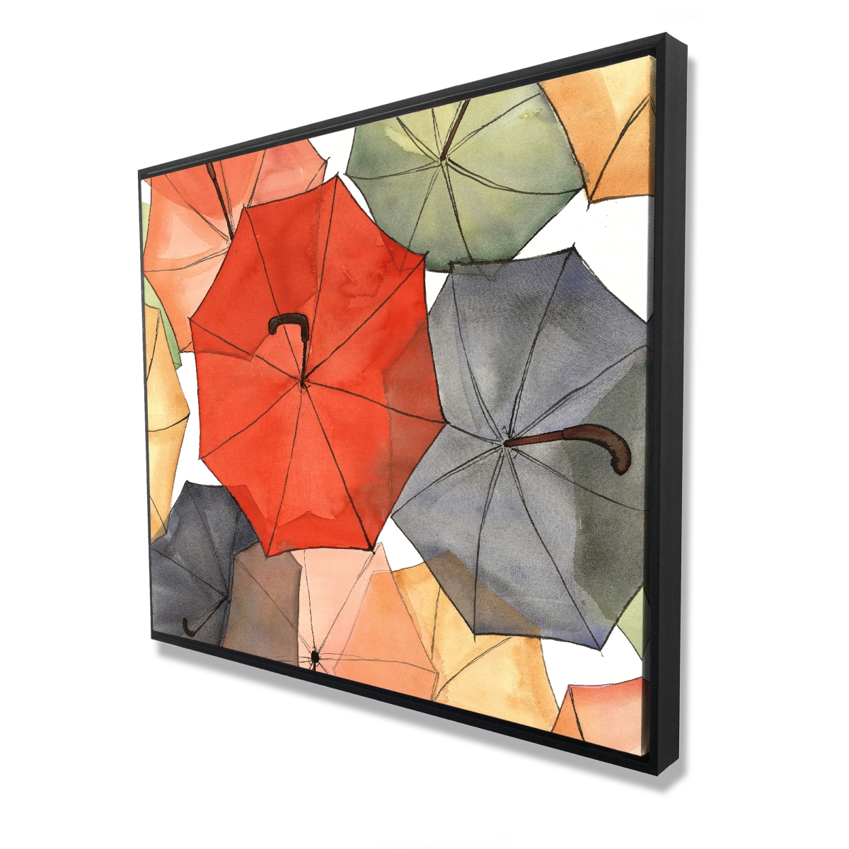 C1FC48600E60V4 48 x 60 in. The Umbrellas of Petit Champlain - Framed Canvas Home Decor