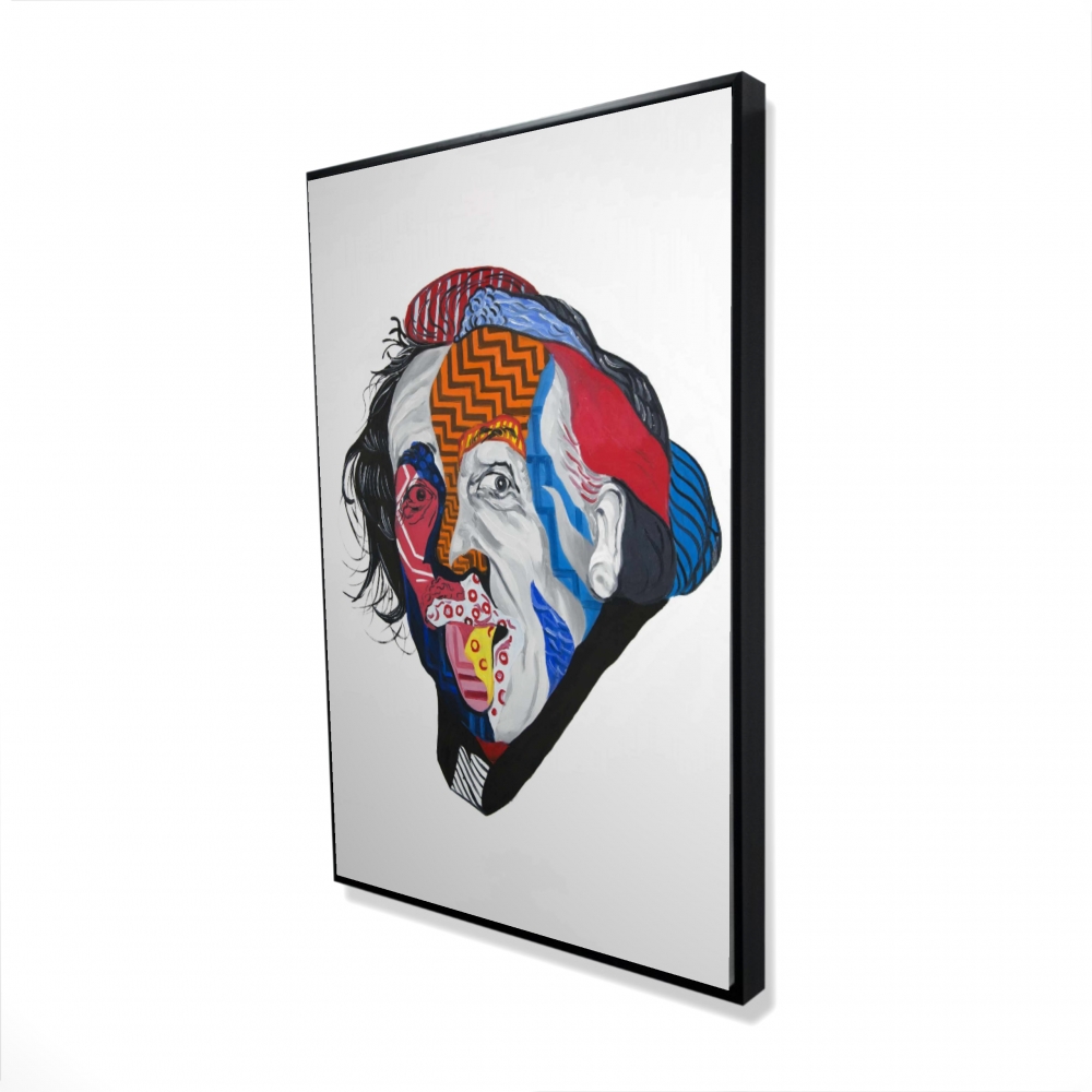 2081-3624-PO4 24 x 36 in. Abstract Albert Einstein Figurative Man Framed Canvas Art