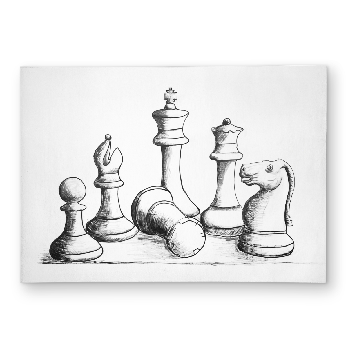 C1ROAR577S5EHC 5 x 7 ft. Chess Game Pieces - Black Office Outdoor Area Rug for Home Decor - Rectangle