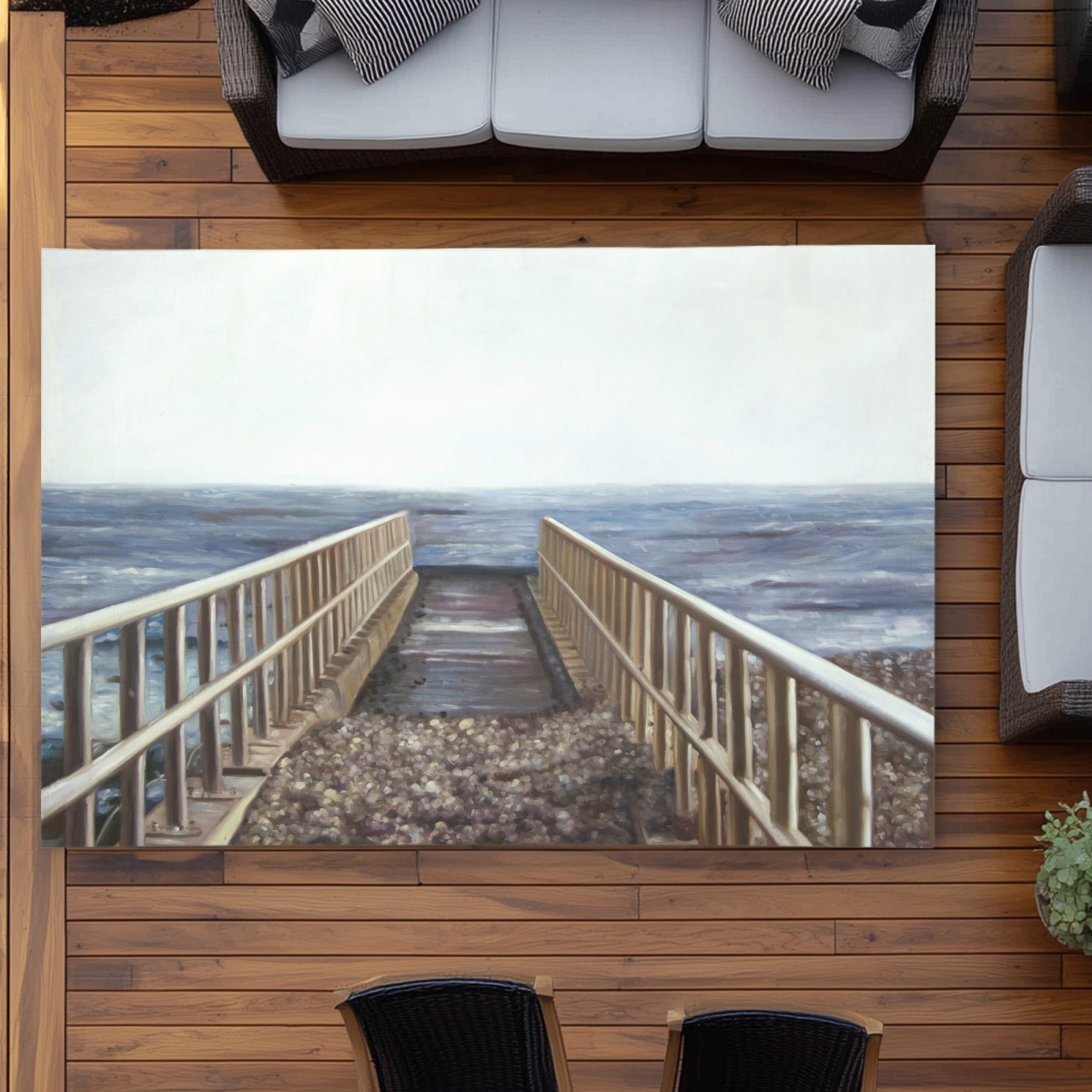C1ROAR57300KCU 5 x 7 ft. Relaxing Beach Outdoor Area Rug - Coastal Home Decor - Rectangle