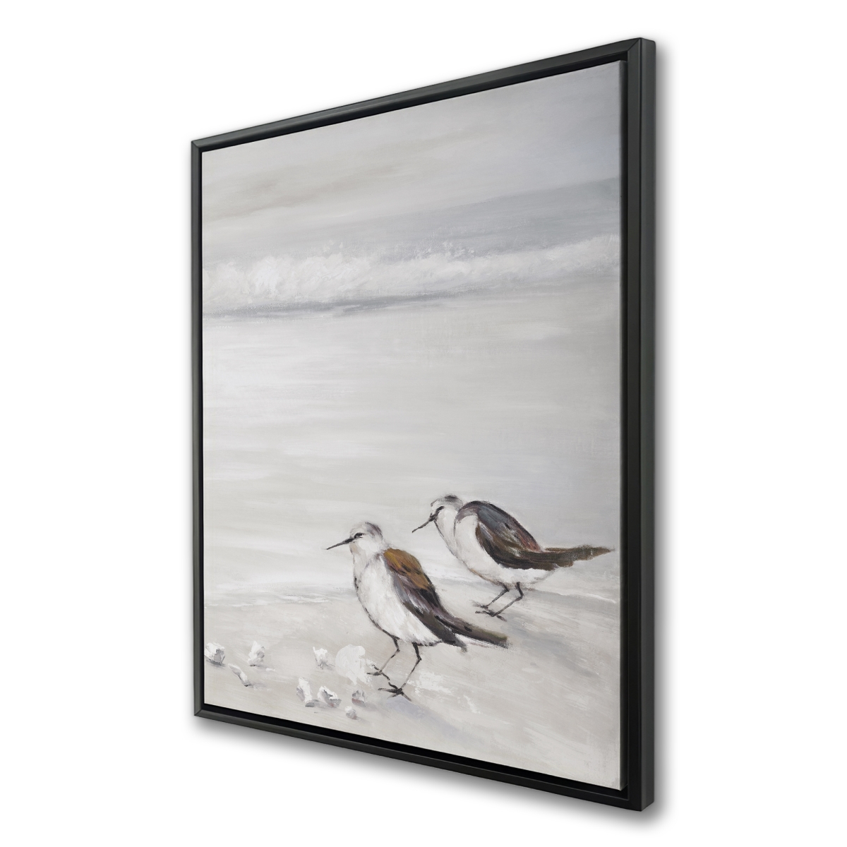 C1FC3648031CRW 36 x 48 in. Two Sandpipers Birds - Coastal Bathroom Framed Canvas Decor