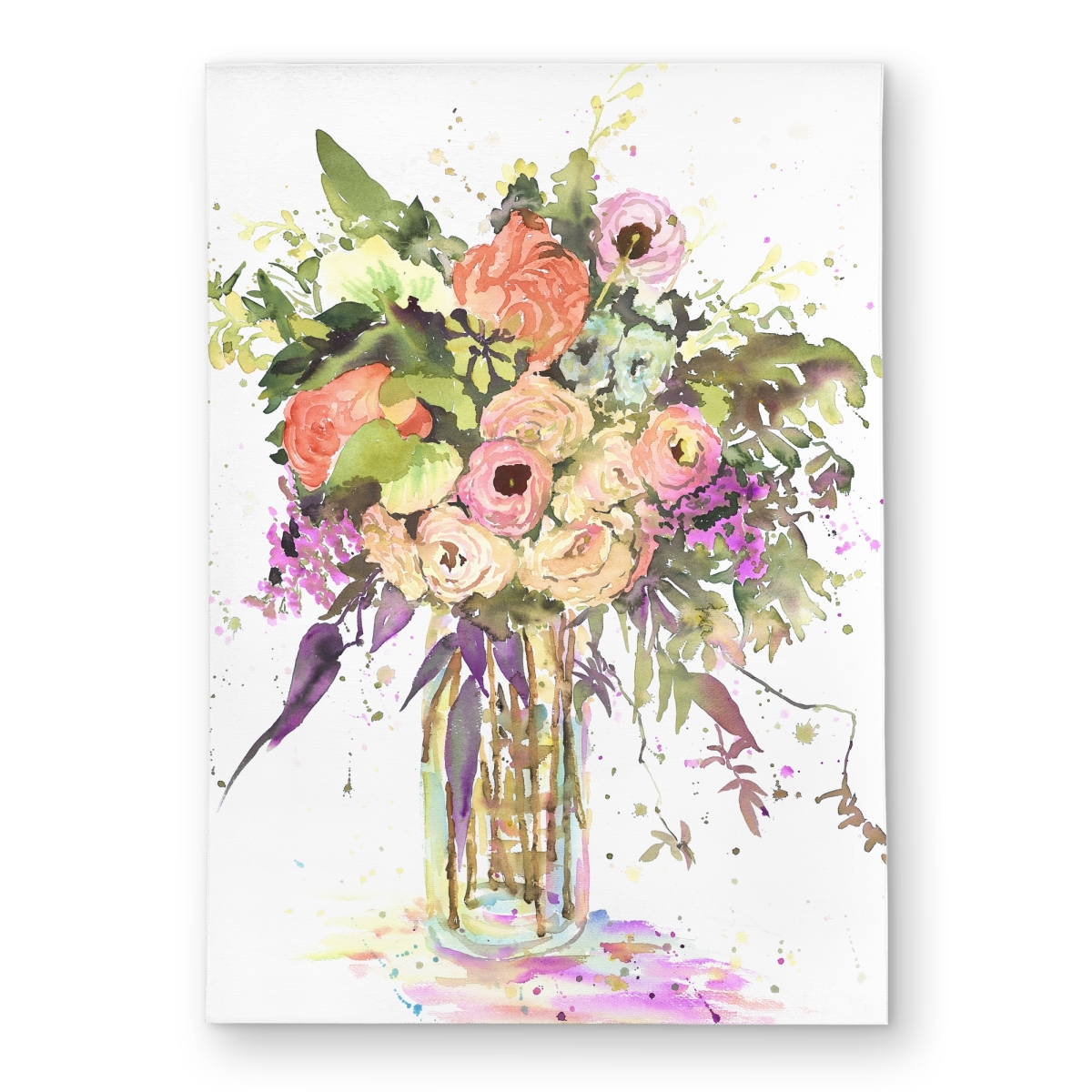 C1ROAR57OHT7RE 5 x 7 ft. Romantic Bouquet - Livingroom Floral Outdoor Area Rug for Home Decor - Rectangle