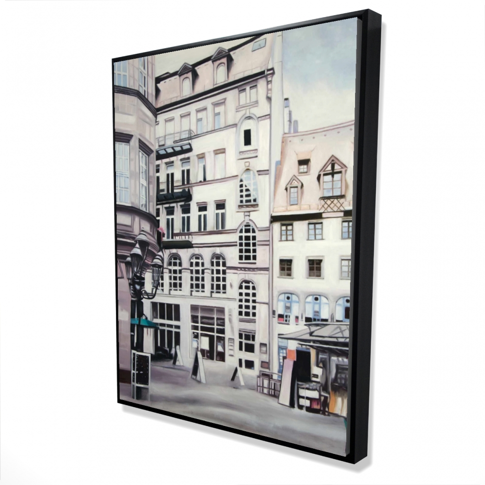 2081-4836-AR6 36 x 48 in. Street Scene in Germany - Hyperrealist Framed Canvas Art