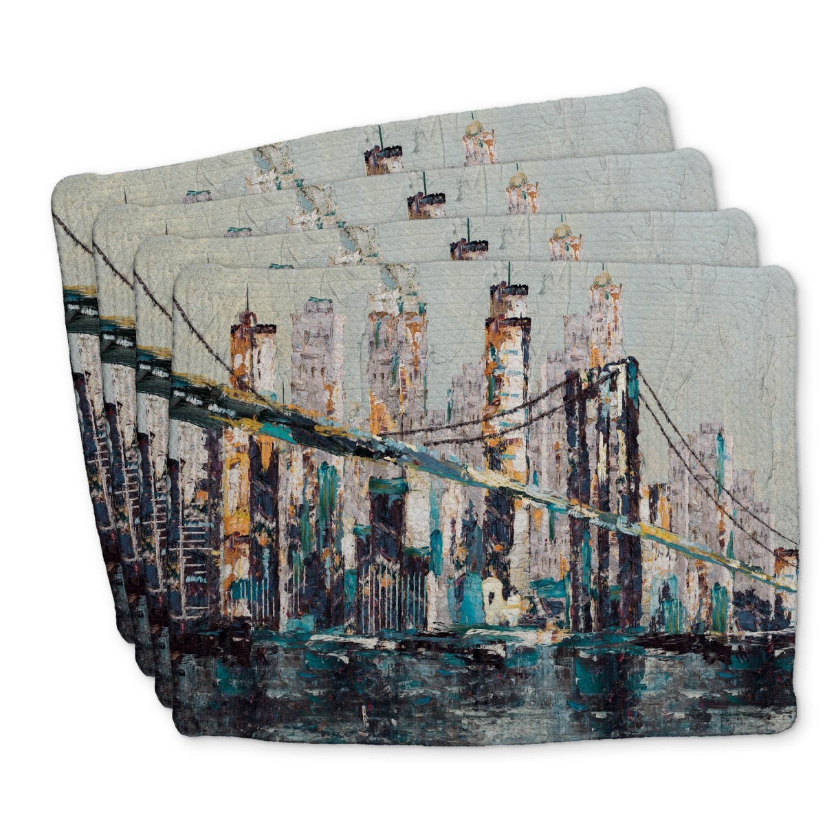 Picture of Begin Home Decor C4BP1418SB272X 14 x 18 in. Abstract & Texturized Bridge - Braided Polyester Placemat - Set of 4