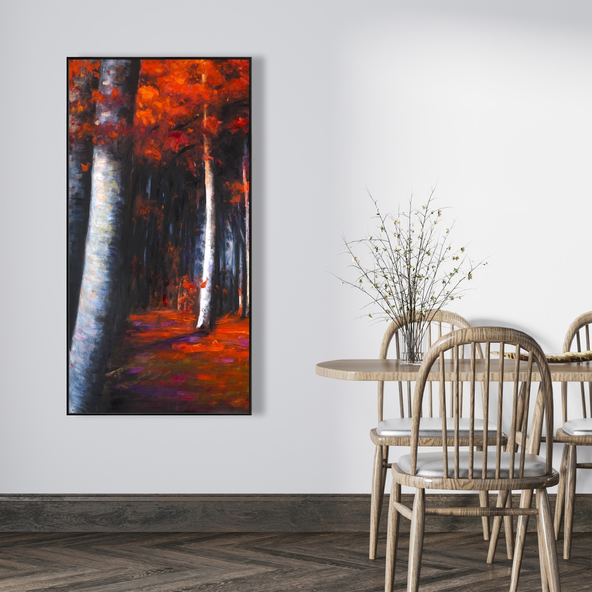 C1FC2448E2A2OV 24 x 48 in. Mysterious Forest - Contemporary Trees Framed Canvas Art