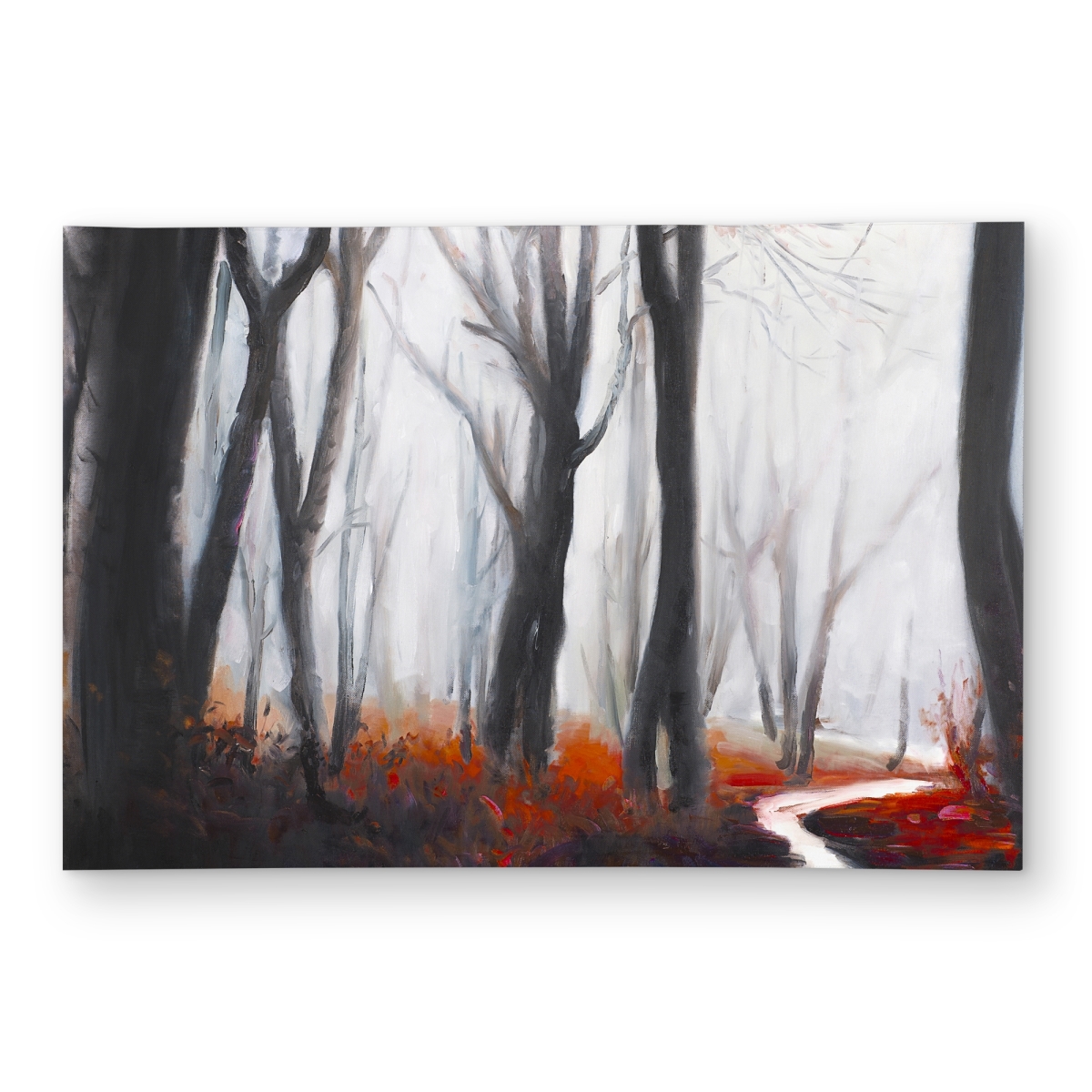 C1ROAR46CP7BPC 4 x 6 ft. Mysterious Forest with Stream Rug - Red Living Room Decor - Rectangle