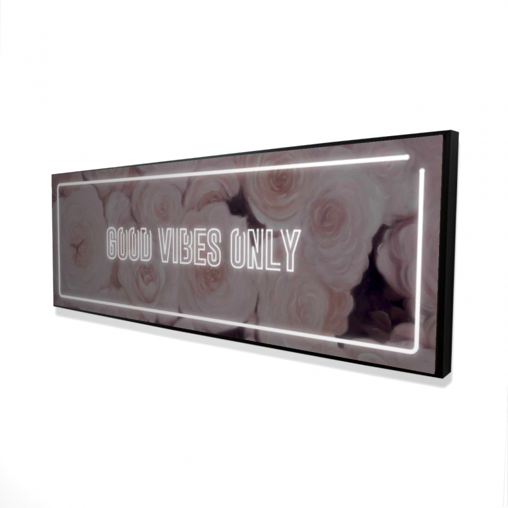 2081-2060-QU26 20 x 60 in. Good Vibes Only - Roses - Modern Office Framed Canvas Decor