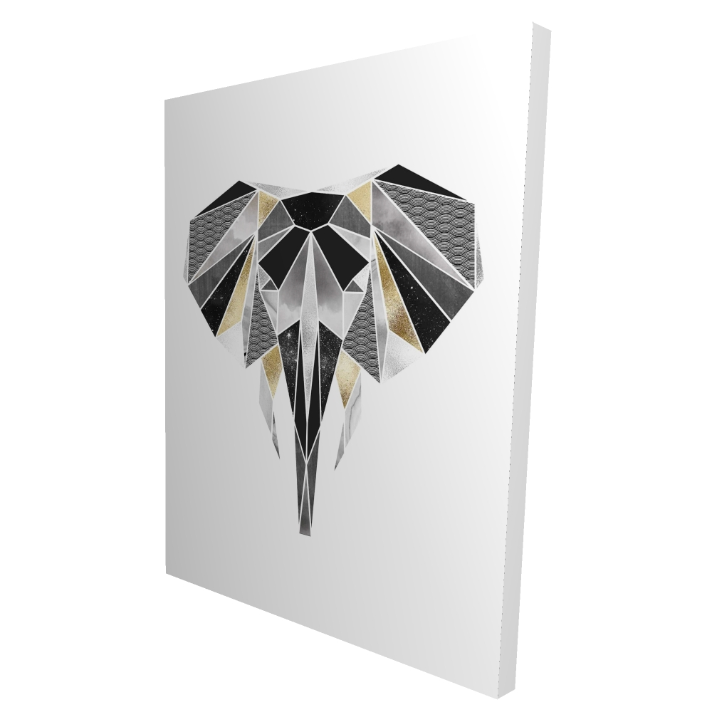2080-4836-AN476 36 x 48 in. Geometric Elephant - African Canvas for Bedroom Decor - Home Art
