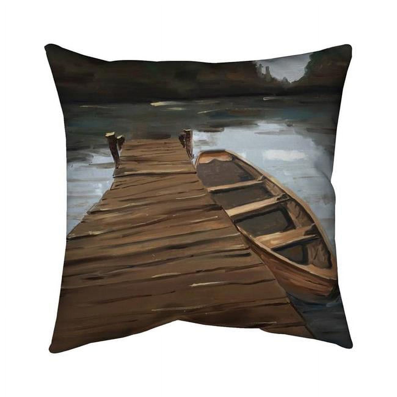 20 x 20 in. Lake, Dock & Boat-Double Sided Print Indoor Pillow