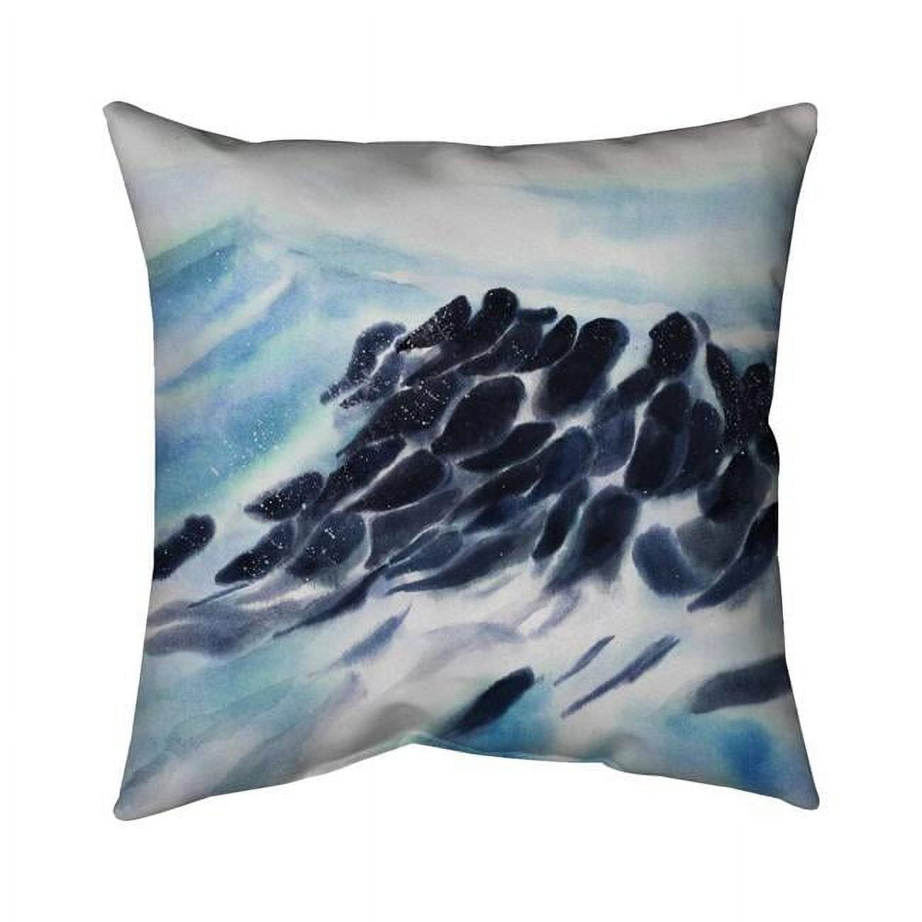 20 x 20 in. Sea Waves with Paint Splash-Double Sided Print Indoor Pillow