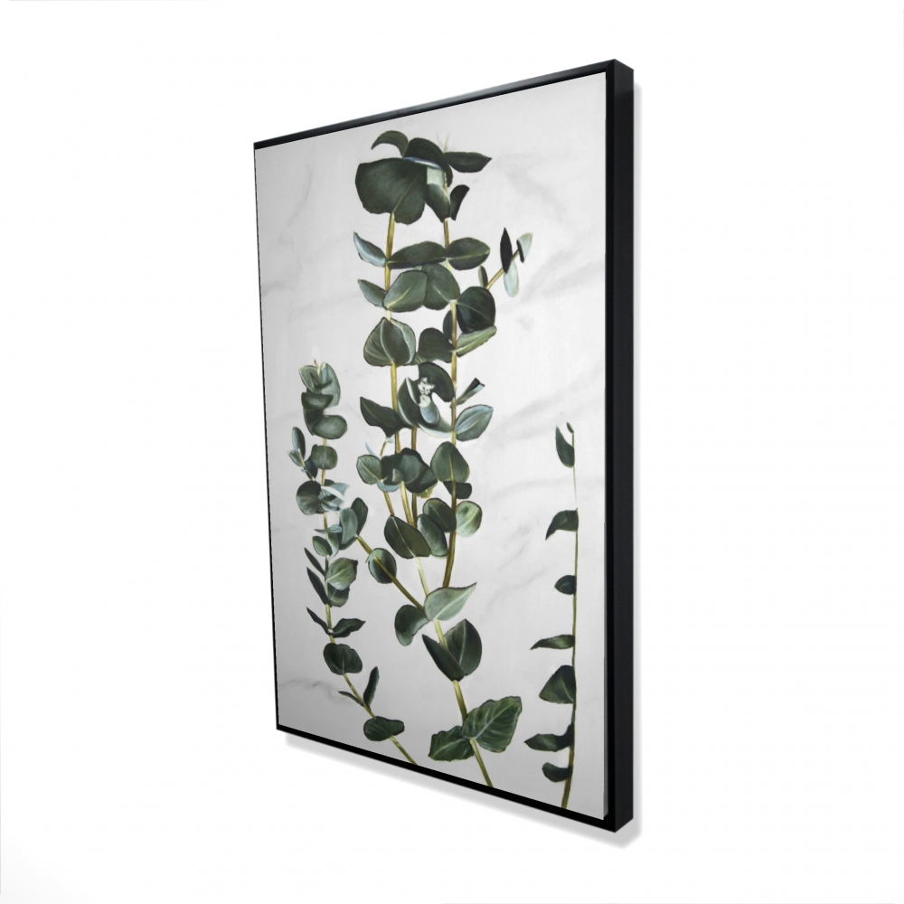 2081-3624-FL337 24 x 36 in. Eucalyptus Stems - Minimalist Framed Canvas for Bathroom Decor