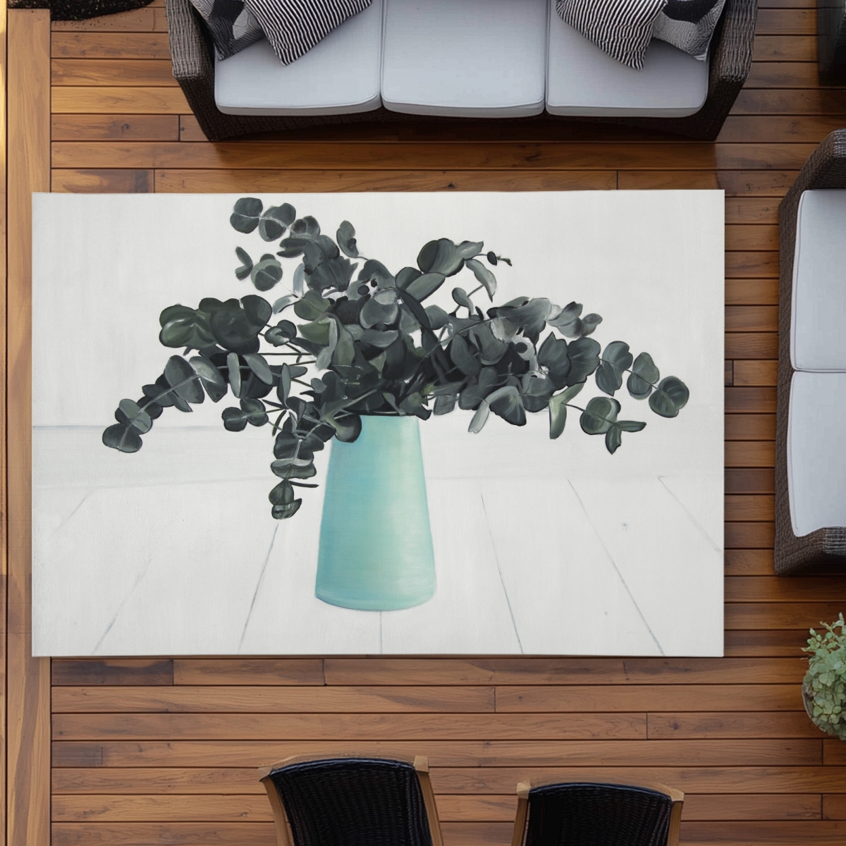 C1ROAR57KA8K4E 5 x 7 ft. Bouquet of Eucalyptus - Botanical Hygge Outdoor Area Rug - Rectangle