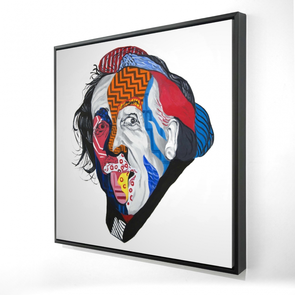 2081-3636-PO4 36 x 36 in. Abstract Albert Einstein - Pop Art Canvas for Man Cave Decor
