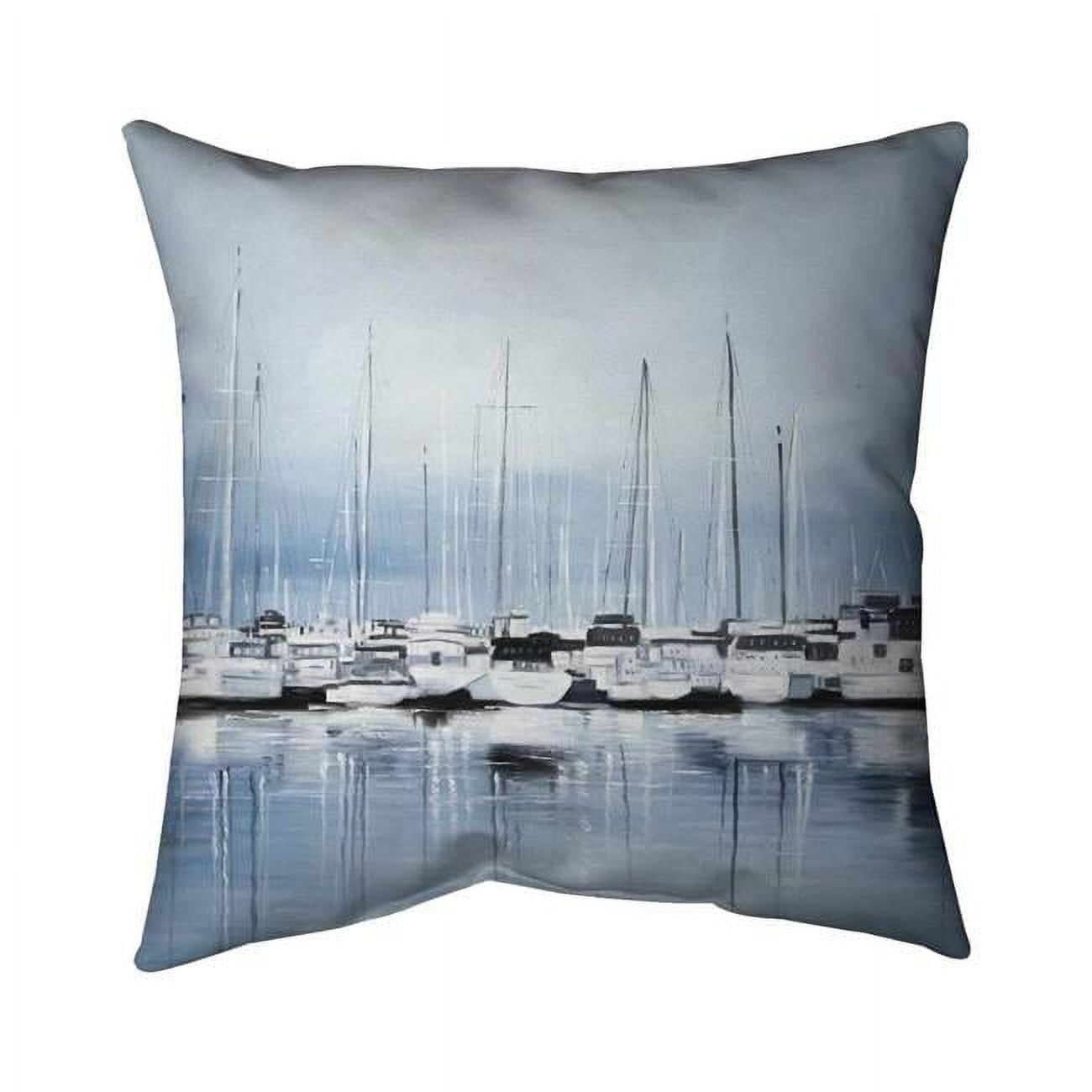 20 x 20 in. Boats At The Dock 2-Double Sided Print Indoor Pillow